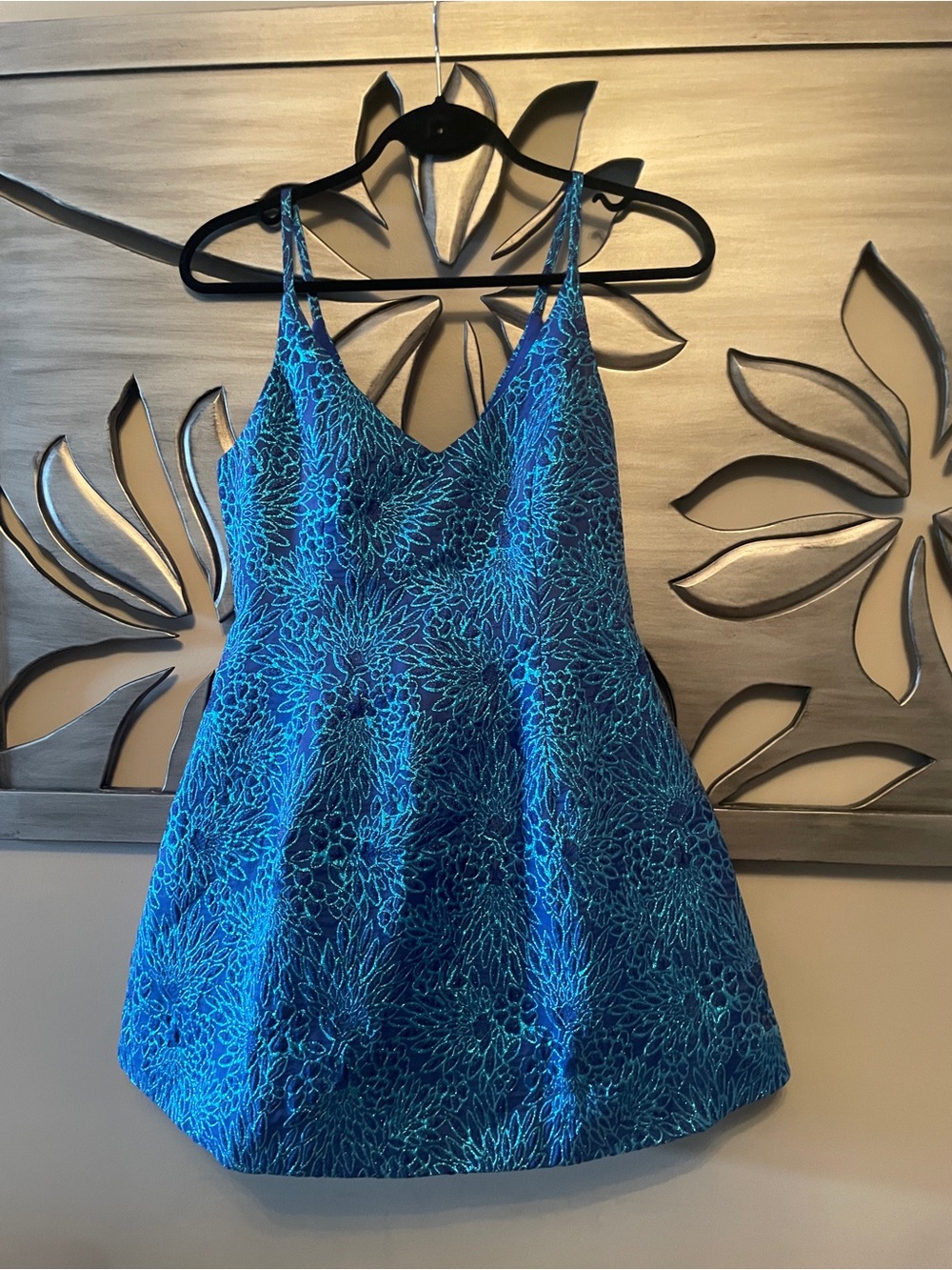 Luxxel Blue Teal Floral Mini Dress